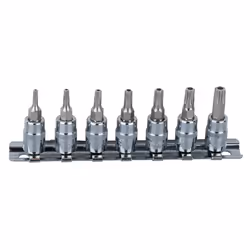 KS Tools 918.1460, Ensemble de douilles, 1/4", Métrique, 7 tête(s), T10, T15, T20, T25, T27, T30, T40, 160 g