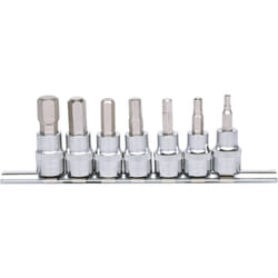 Kstools - 3/8 Jeu de douilles tournevis 6 pans intérieur CHROMEplus, 7 pcs 4-12 mm