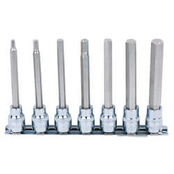 3/8 Jeu de douilles tournevis 6 pans intérieur CHROMEplus, longues, 7 pcs 4-12 mm