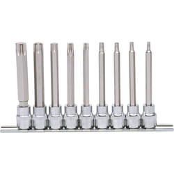 Kstools - 3/8 Jeu de douilles tournevis Torx CHROMEplus, longues, 9 pcs T20-T60