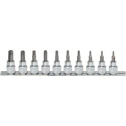 Kstools - 3/8 Jeu de douilles tournevis Torx percé CHROMEplus, 10 pcs TB10-TB55