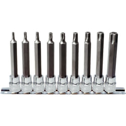 Kstools - 3/8 Jeu de douilles tournevis Torx percé CHROMEplus, longues, 9 pcs TB20-TB60
