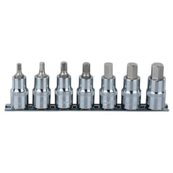 1/2 Jeu de douilles tournevis 6 pans intérieur CHROMEplus, courtes, 7 pcs 5-14 mm