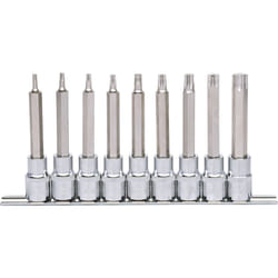 1/2 Jeu de douilles tournevis Torx CHROMEplus, longues, 9 pcs T20-T60