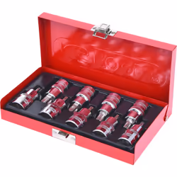 KS Tools 918.1386, Ensemble de douilles, 1/2", Métrique, 9 tête(s), T20, T25, T27, T30, T40, T45, T50, T55, T60, Sulfate de c ...