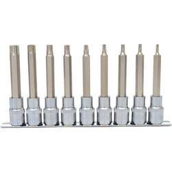 Kstools - 1/2 Jeu de douilles tournevis Torx percé CHROMEplus, longues, 9 pcsTB20-TB60