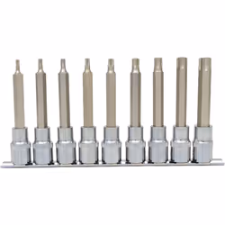 Kstools - 1/2 Jeu de douilles tournevis Torx percé CHROMEplus, longues, 9 pcsTB20-TB60