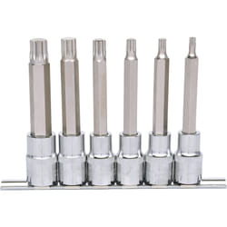 Kstools - 1/2 Jeu de douilles tournevis xzn CHROMEplus, longues, 6 pcs M5-M14