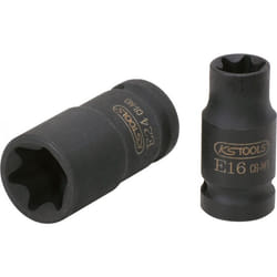 Kstools - 3/8 Douilles à chocs Torx e, courtes, E5