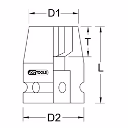 Kstools - 3/8 Douilles à chocs Torx e, courtes, E5