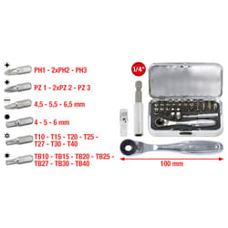 Kstools - 1/4 Coffret d'embouts CHROMEplus, 31 pcs