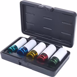 KS Tools 515.1007, Ensemble de douilles, 1/2", 5 tête(s), Acier au chrome-molybdène, ISO 1174, DIN 3121, 1,4 kg