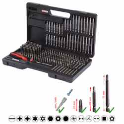 KS Tools 911.2008, 208 pièce(s), Nickel, DIN 3126, ISO 1173 - C 6,3, 25 mm, 2,22 kg, 25,4 / 4 mm (1 / 4")
