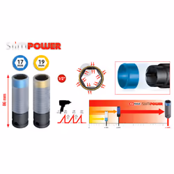 KS Tools 515.0989, Ensemble de douilles, 1/2", 2 tête(s), Acier au chrome-molybdène, ISO 1174, DIN 3121, 404 g