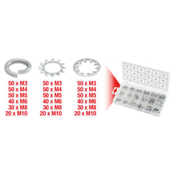 Ks tools 970.0240 assortiment de rondelles standard et dentelées