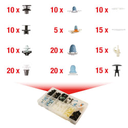Kstools - Jeu de clips de fixation - Audi, 160 pcs