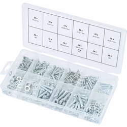 Assortiment de vis pour métal et bois, de rondelles et d'écrous, 347 pcs