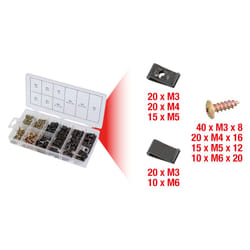 ASSORTIMENT DE VIS ET D'ÉCROUS CAGE, 170 PCS (PRIX INDICATIF - REF VENDUE UNIQUEMENT EN PRÉSENTOIR)