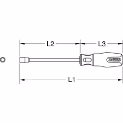 Tournevis à douille ks tools BerylliumPlus - 6 pans - 3,5 x 75mm - 962.0970