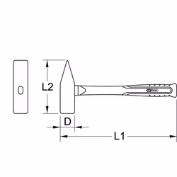 KS Tools 963.2022 marteau Marteau à tête arrondie - Vue supplémentaire 2