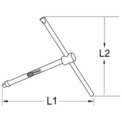 KS Tools 963.3462 Axe, poignée et adaptateur d'outil à mains