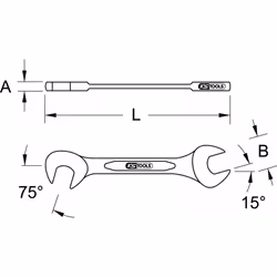 Kstools - Clés à fourches inclinées BRONZEplus 5mm, 78mm