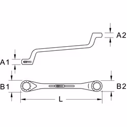 KS Tools 963.741 clé à cliquet Aluminium, Bronze 330 mm