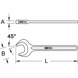 Kstools - Clés à fourche longues BRONZEplus 45°, 47 mm