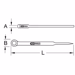 BRONZEplus Clé polygonale de montage avec broche, coudée 19 mm