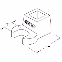 Kstools - Clés à fourche coudées, 4 pans BRONZEplus 1/2 30 mm