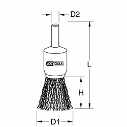 Kstools - Brosses métalliques pinceaux BRONZEplus, ondulé, ø 26 mm
