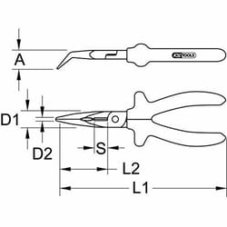 KS TOOLS Pince universelle en plastique avec revêtement isolant, 230 mm - 117.1767