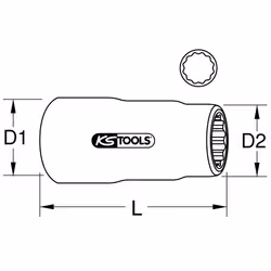 KS Tools 117.3813 douills et ensemble de douilles Prise - Vue supplémentaire 2
