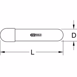 Kstools - Embout avec revêtement isolant et capuchon pincé, 10 mm, L=40 mm