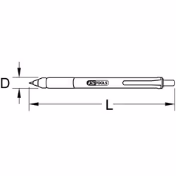Porte-mines en métal dur en forme de stylo, 160 mm - Vue supplémentaire 2