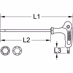 Kstools - Clés mâles Torx à tête sphérique poignée en t T30