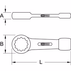 Kstools - Clés à œil à frapper brunies, 2.1/8