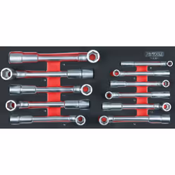Description générale Le module de clés à pipe débouchées 6 pans comprend 11 pièces, idéal pour les bricoleurs amateurs et pro ...