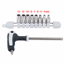 KS Tools 910.2450, Ensemble de douilles, 1/4", 9 tête(s), Acier, 340 g
