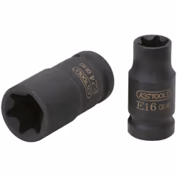 Torx ECarré d’entraînement selon DIN 3121 / ISO 1174Version courtePour actionnement de machinesTête brunieChrome-Molybdène Ca ...