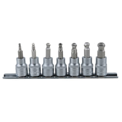 3/8 Jeu de douilles à embouts pour vis 6 pans intérieur à tête sphérique, 7 pcs
