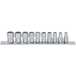 Kstools - 1/4 Jeu de douilles 12 pans, 10 pcs