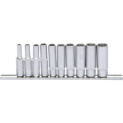 Kstools - 1/4 Jeu de douilles 12 pans, longues, 10 pcs