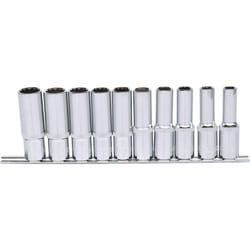 Kstools - 1/2 Jeu de douilles 12 pans CHROMEplus, longues, 10 pcs, 10-19 mm