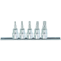 Kstools - 3/8 CHROMEplusJeu de douilles à embouts pour vis à denture multiple (xzn (r)), 5 pcs M4-M10