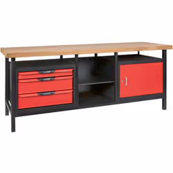 Porte avec serrure Tiroirs non verrouillables adaptés à nos compositions d'outils et modules Épaisseur du plateau en bois : 4 ...