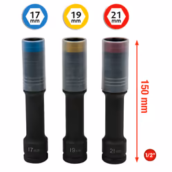 KS Tools 515.0622, Ensemble de douilles, 1/2", 3 tête(s), Acier au chrome-molybdène, ISO 1174, DIN 3121, 1,3 kg