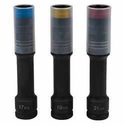 Kstools - Kit de douilles d'impact jantes alu SlimPOWER, extra longues, 3 pcs, 1/2, 17, 19, 21 mm