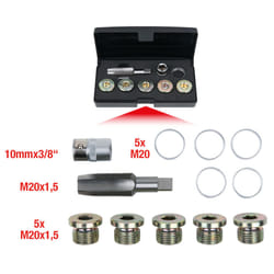 Kit de réparation pour bouchons de vidange, 12 pcs M20x1,5