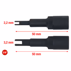KS Tools 550.1175, Ensemble de douilles, 1/4", 2 tête(s), Acier au chrome-molybdène, DIN 3120, ISO 1174, 46 g
